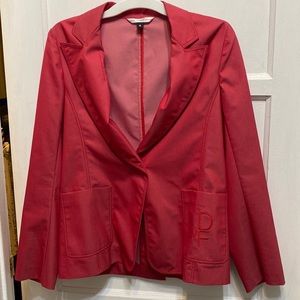 Diane Von Furstenberg red tailored blazer jacket DVF Sz 8